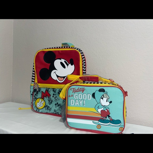 Disney Other - Disney Mickey Mouse Kids Bookbag and Lunchbox Set